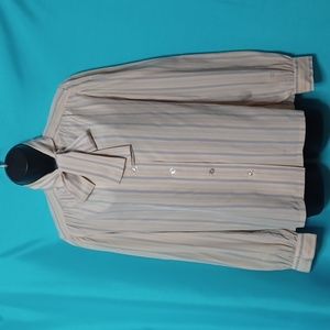 ERNST STRAUSS Women's Silk Top With Neck Tie. Size 10